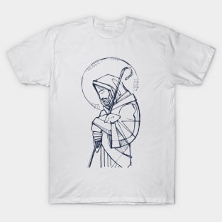 Jesus Christ Good Shepherd ink illustration T-Shirt